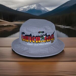 Disney Parks Epcot Guten Tag Bucket Hat Germany Mickey Mouse Beige M/L EUC